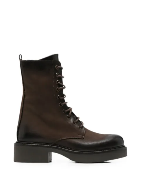 Metisse lace-up leather combat boots Brown NU976