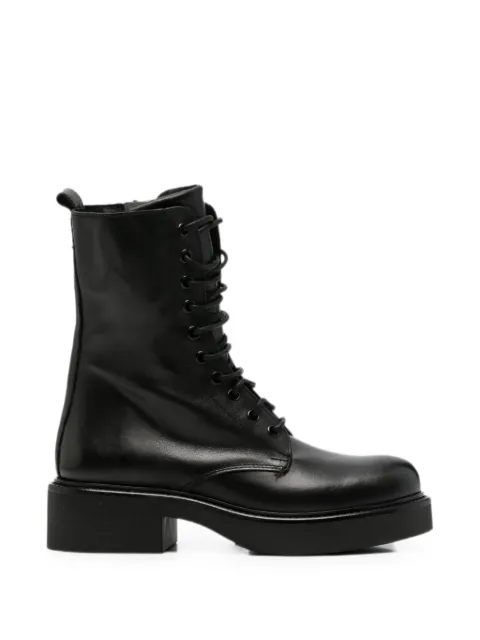 Metisse lace-up leather ankle boots Black NU976