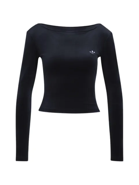 adidas velour open-back top Black KQ9257