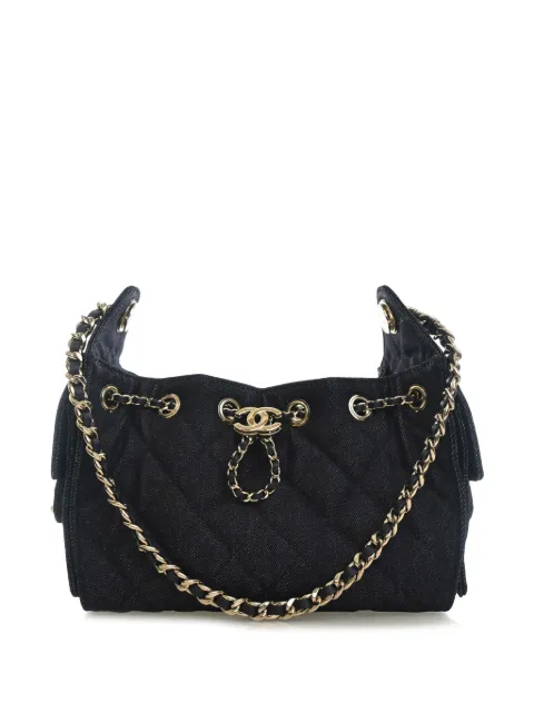 CHANEL Pre-Owned 2021-2026 Mini Quilted Denim 25 Hobo shoulder bag Blue ZI1PCU87AO75SQ8O