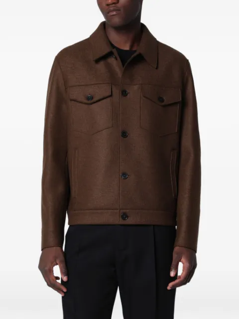 Harris Wharf London virgin-wool Western jacket Brown CH9331MLK
