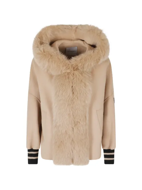 ERMANNO FIRENZE shearling-trim jacket Neutrals D49ED018EY2