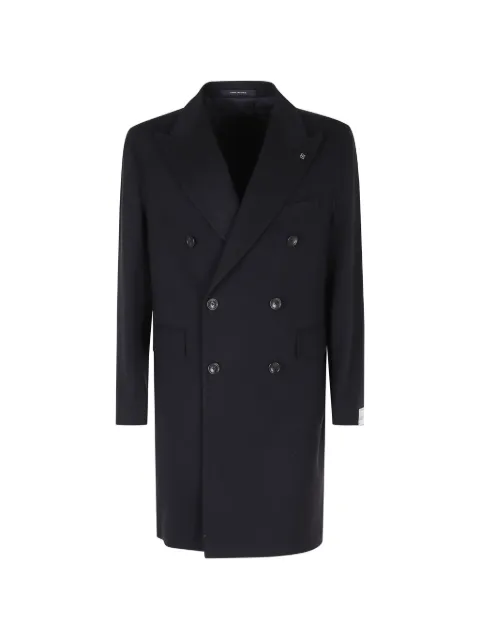 Tagliatore double-breasted peak-lapel coat Black CSBL10B350001UPER013099