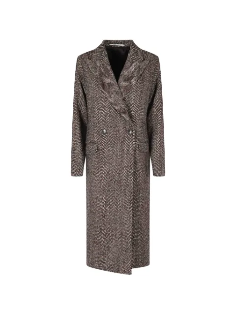 Tagliatore herringbone-pattern double-breasted coat Brown LINDEN340364S26I469099