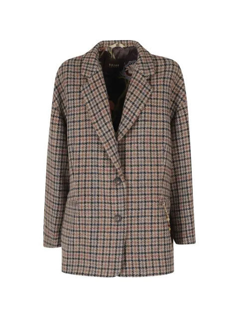 Bazar Deluxe check-pattern buttoned blazer Neutrals S12272500