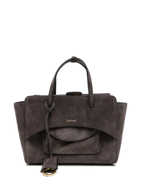 HIDESINS Flap M Suede logo-stamp tote bag Brown FL12SUEDE