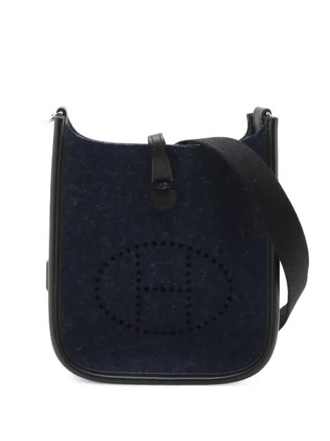 Hermès Pre-Owned 2019 Feutre and Swift Evelyne TPM crossbody bag Blue 16DSO611YJMDD5WZ