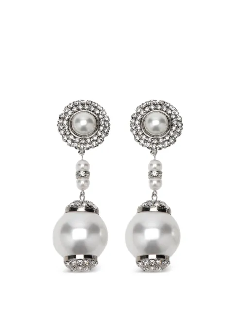 Alessandra Rich faux-pearl crystal-embellished earrings Silver FABA3357J0034