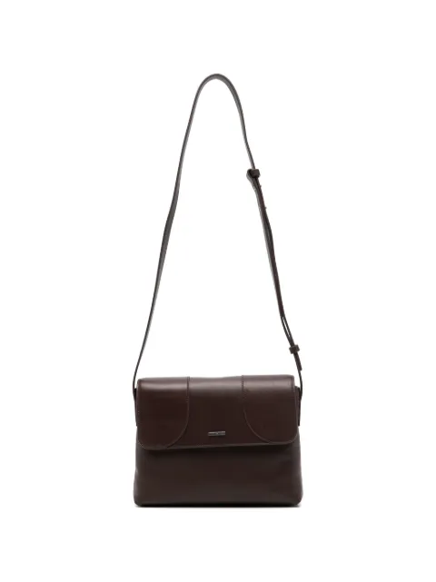 Emporio Armani logo-plaque leather messenger bag Brown EM007233AF29270