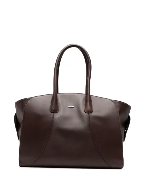 Emporio Armani logo-plaque leather tote bag Brown EM007230AF29270