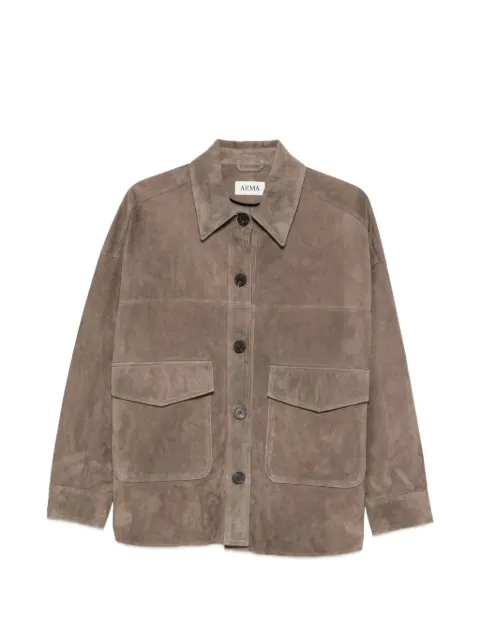 Arma Kaylee suede leather shirt Neutrals 005L266024