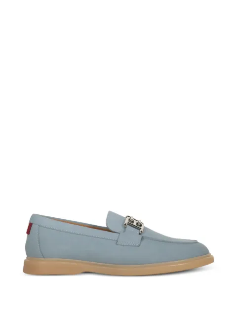 Bally logo-plaque leather loafers Blue WEBBYWOHW