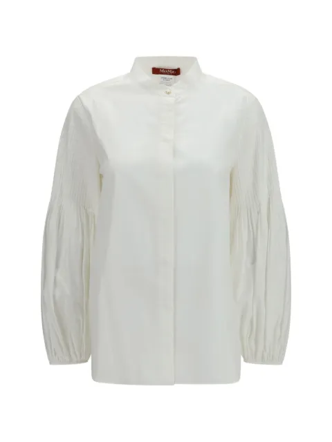 Max Mara pleated puff-sleeve blouse White 2626116071600