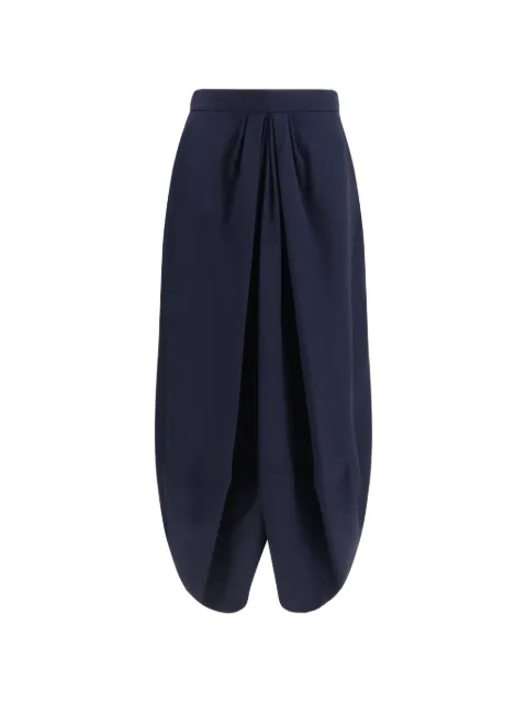 Giorgio Armani pleated-detail tulip-hem skirt Blue GW003799TE16469