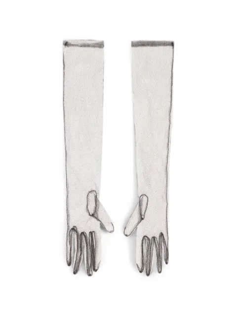 Philosophy Di Lorenzo Serafini transparent long-length gloves Black A350107179555