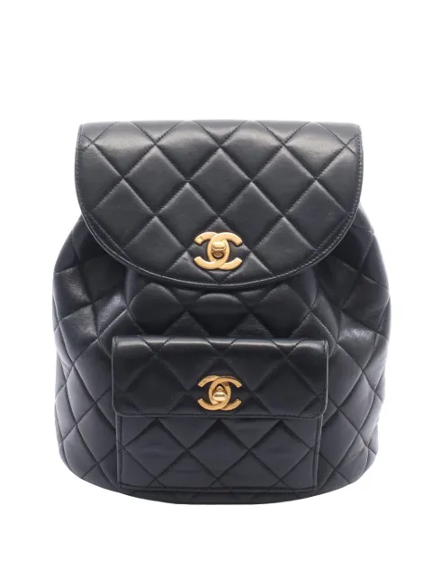 CHANEL Pre-Owned 1994-1996 Medium Quilted Lambskin Duma backpack Black IK04OWDT44TNF4YK