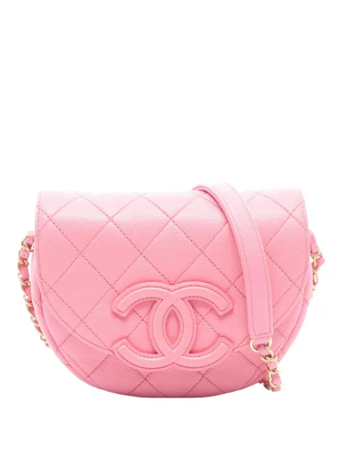 CHANEL Pre-Owned 2021-2026 Mini Quilted Caviar CC Messenger Flap crossbody bag Pink 7JBS6JKYK8YAPG3Q