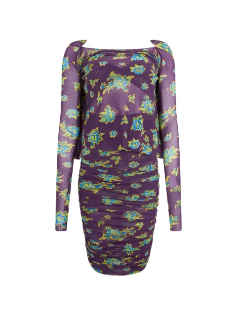 Philosophy Di Lorenzo Serafini floral-print ruched mini dress Purple A04365749