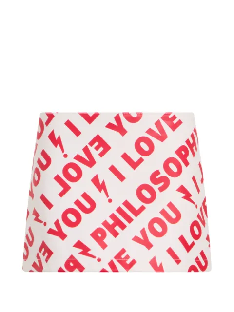 Philosophy Di Lorenzo Serafini logo-print mini skirt Neutrals A01165743