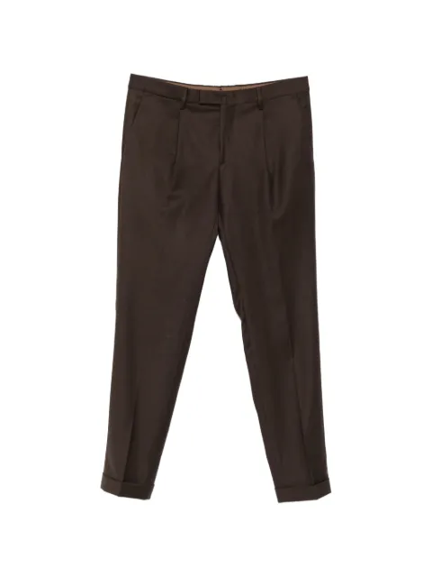 Briglia 1949 pleated-detail turn-up trousers Brown BG21S400120