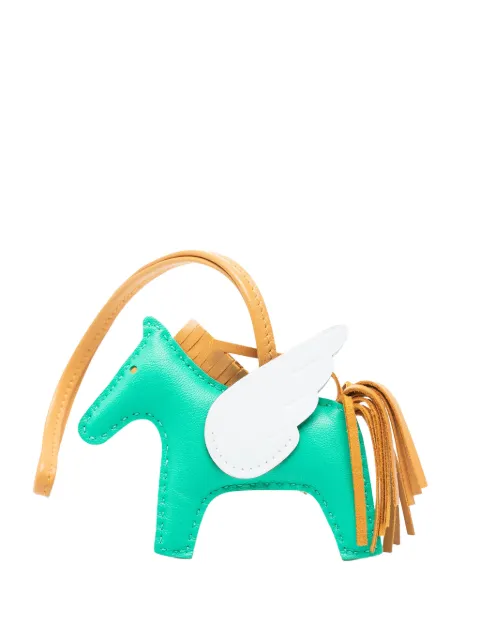 Hermès Pre-Owned 2022 Milo Lambskin and Swift Grigri Rodeo Pegase Bag Charm PM key chain Green UBHPJDXSUN9Y5VOD