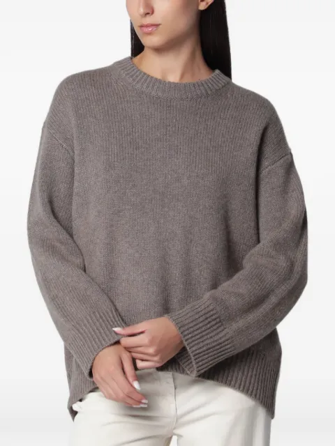 Lisa Yang Noor ribbed-trim cashmere jumper Brown 202154