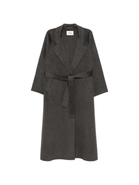 Arma belted wool single-breasted coat Grey 01TL266109