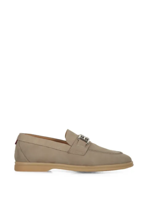 Bally logo-plaque leather loafers Neutrals WEBBYMOHW