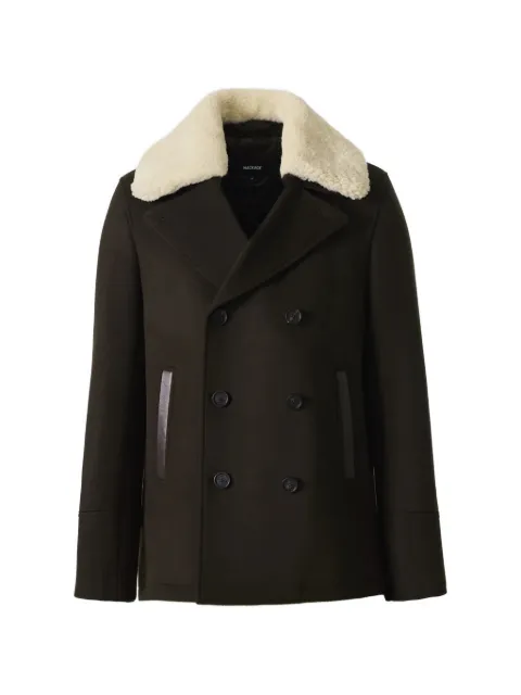 Mackage Cole shearling-collar double-breasted coat Brown P003097COLE
