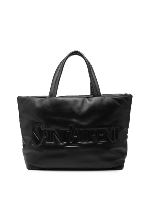 Saint Laurent Pre-Owned 2024 Lambskin Wide Puffer tote bag Black SV4RX245WOPFO7ED