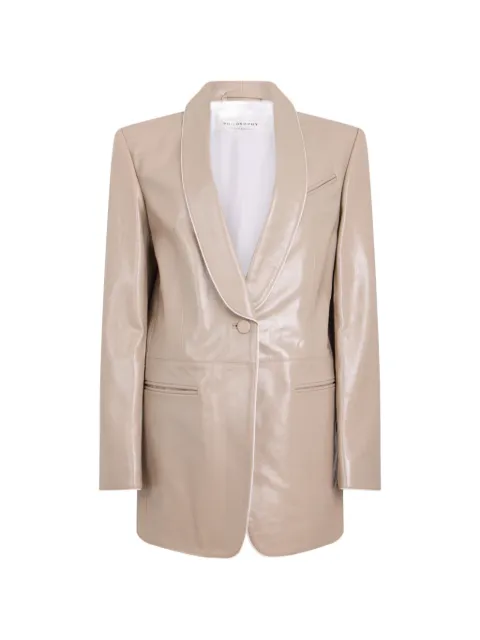 Philosophy Di Lorenzo Serafini leather V-neck blazer Neutrals A37097190