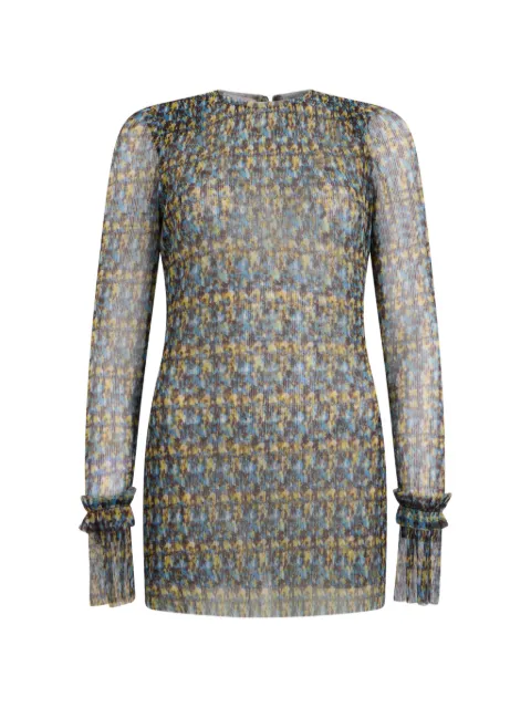 Philosophy Di Lorenzo Serafini floral-print frilled-sleeve blouse Blue T02090715