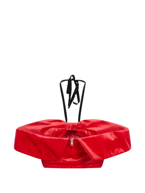 Philosophy Di Lorenzo Serafini bow-detail halterneck top Red A08015728