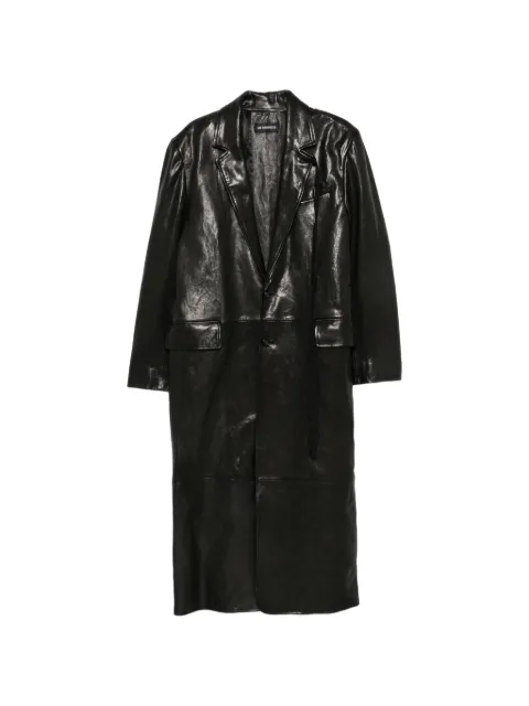 Ann Demeulemeester buttoned leather coat Black B0012061LT137