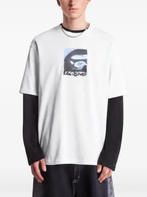 A BATHING APE® Spray Ape Head T-shirt White 001TEM301322MWHT