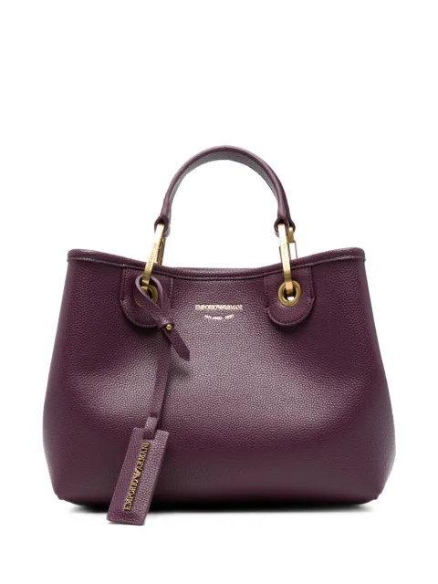 Emporio Armani MyEA logo-print pebbled tote bag Purple EW000361AF12036