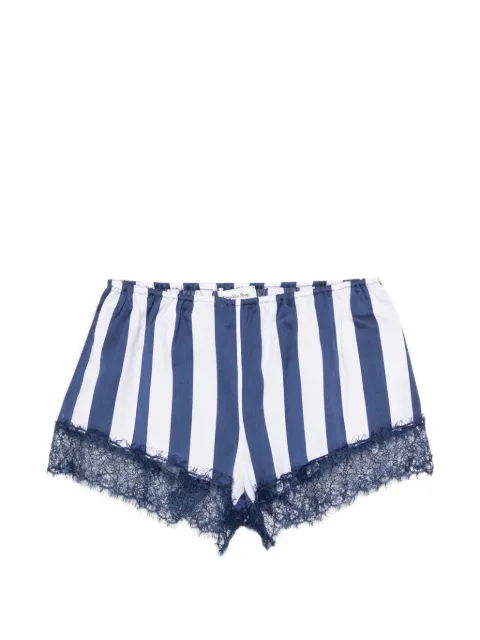 The Frankie Shop Milos stripe lace-trim shorts Blue SHFS215668520102