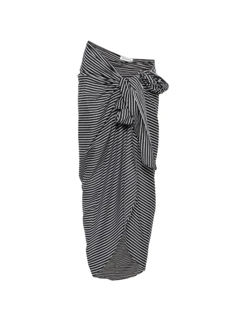 The Frankie Shop striped wrap-style maxi skirt Black SKFS215939160102