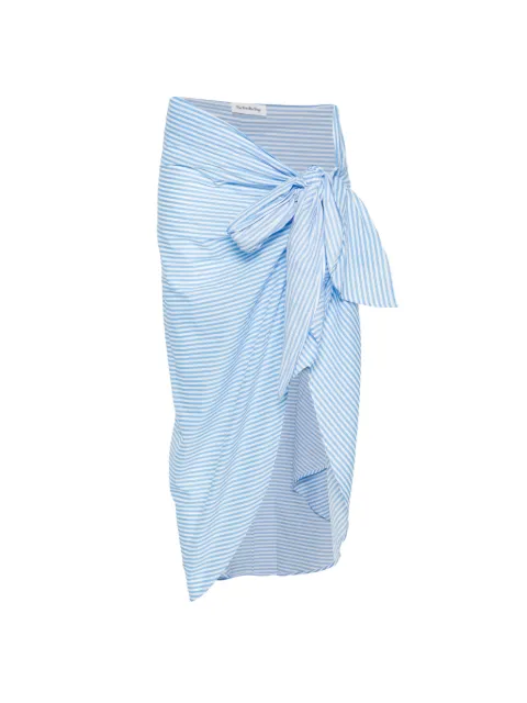 The Frankie Shop Thira striped wrap-style skirt Blue SKFS215999230102