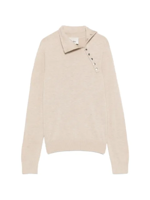 ISABEL MARANT Jovienne press-stud sweater Neutrals PU0943FAB1L05I