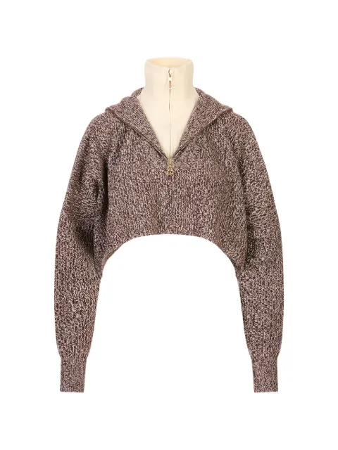 Sportmax layered-effect cropped sweater Brown 2622366092600