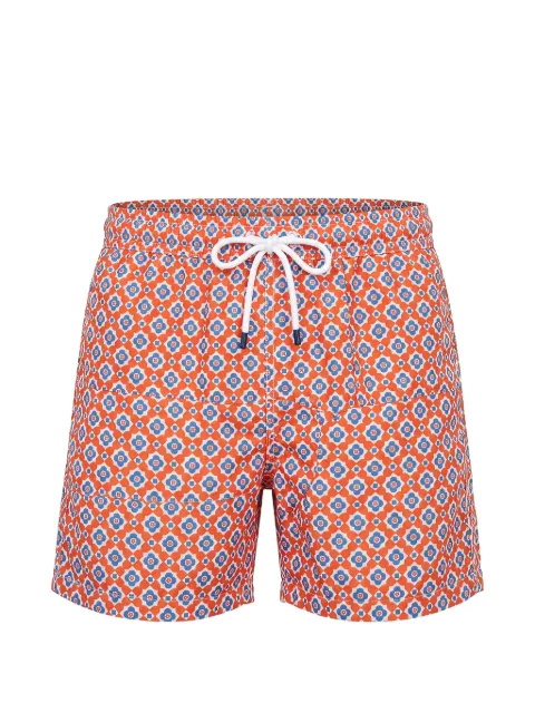 Fedeli Madeira geometric-print swim shorts Orange 0031847746