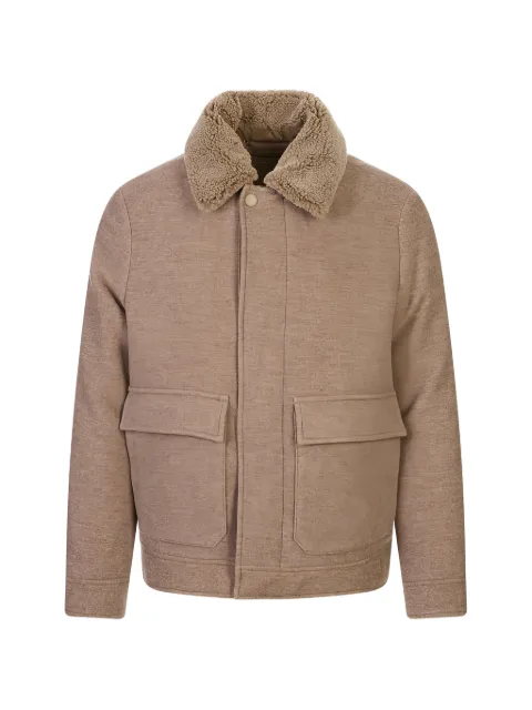 Canali shearling-collar jacket Brown O41108SG03517