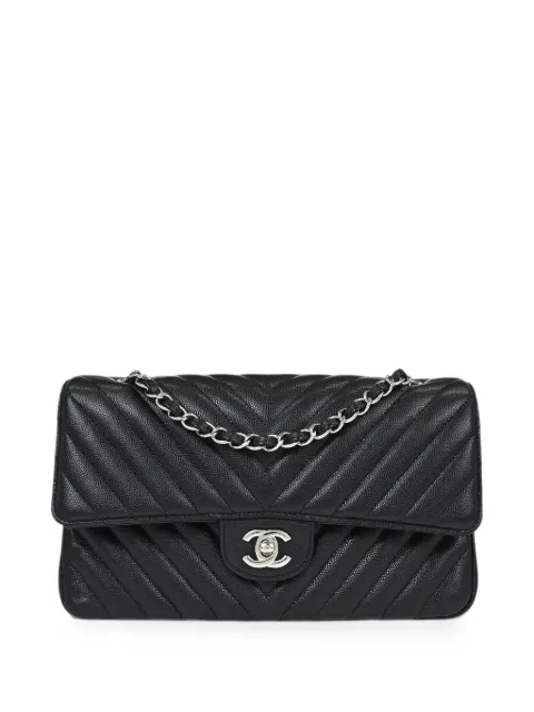 CHANEL Pre-Owned 2016 Chevron Classic double flap shoulder bag Black 167073