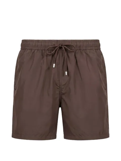 Fedeli drawstring-waist logo-patch swim shorts Brown 00320