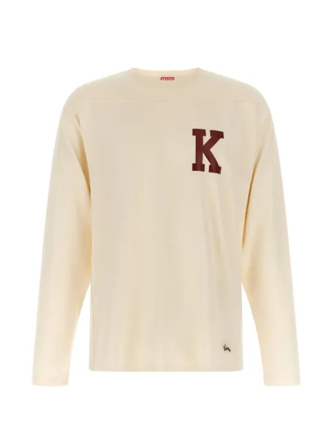 Kenzo Varsity-logo long-sleeve T-shirt Neutrals FG65TL5504SF
