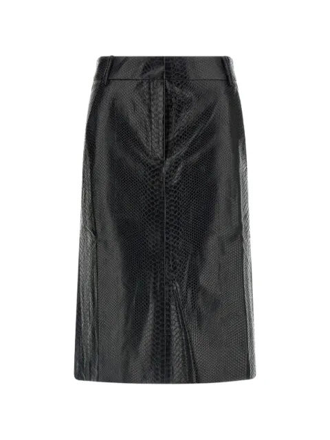 THE ANDAMANE New Xania snake-effect midi skirt Black T200374ATNP272BLACK