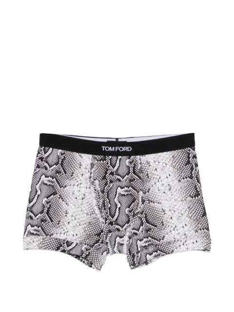 TOM FORD snake-print logo-waistband boxers White T4LC32280