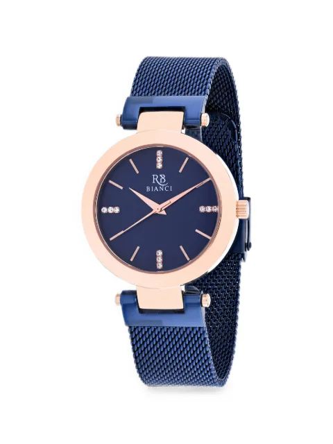 Roberto Bianci Cristallo mesh-strap 18mm watch Blue RB0406