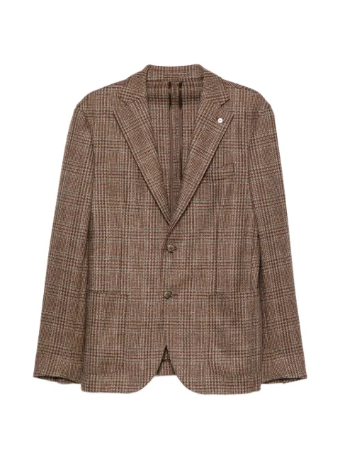 LUIGI BIANCHI MANTOVA Prince of Wales check blazer Brown 625982683